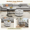 Round Nesting Coffee Table Set of 2 End Table Center Table with Storage Drawers