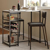 3 PCS Dining Table Set 2 Upholstered Chairs with Storage Shelves for Space