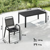 7 Pcs Outdoor Dining Set with Umbrella Hole, Garden Table and Chairs Set for 6