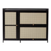 3 Rattan Doors Bamboo Shoe Cabinet Storage Cupboard Hallway Footwear Stand Rack