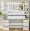 Dressing Table With Led Mirror Drawers Set Makeup Desk Vanity Table Lights