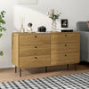 Bedroom Chest of Drawers, Modern 6 Drawer Dresser, Oak