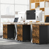 VASAGLE File Cabinet 2 Drawers Rolling Office Filing Cabinet + Wheels OFC040B01