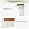 Rolling Kitchen Island Storage Trolley Cart Cabinet with 3 Drawers & Barn Doors