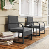 Rattan Garden Bistro Set, 3 Piece Rattan Garden Furniture with Cushions, Black
