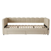 3FT Single Daybed, Single Guest Bed Sofa Bed with Trundle and 2 Storage Drawers