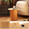 40CM/60CM Coffee Table Round Wood Side Table Sets With Hidden Storage Walnut