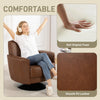 Upholstered PU Leather Armchair for Living Room, Brown