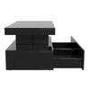 Coffee Table with LED High Gloss Black Coffee Table Centre 2 Drawers Rectangular