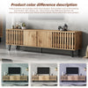 Modern TV Stand TV Console Unit with Grille Doors & Shelves, 180 cm, Wood Grain