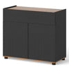 Sideboard Buffet Cabinet Wooden Coffee Bar Station Table w/Storage-Black
