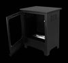 Koza Freestanding Biofireplace – Black Matte with Glass, Indoor - Garden - Patio