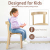 Kids Table and Chairs Set Wooden Children Dinner and Learning Table w/ 2 Chairs