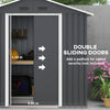 Shed Metal Garden Outdoor Storage Tool Store Sliding Doors Dark Grey