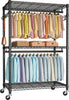 Heavy Duty Metal Double Rail Clothes Garment Hanging Rack Shelf Display Stand UK