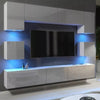 TV Unit Cabinet Wall Unit Cupboard Grey Gloss Living Room Storage TV Set 240cm