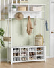 Coat Rack with Shoe Storage, Hall Tree with Bench for Hallway, 14 Open Compartme