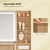 Dressing Table Tempered Glass Top Vanity Makeup Desk 5 Drawers LED Mirror