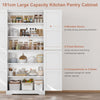 Pantry Cupboard, 180 cm Tall Kitchen Storage Cabinet with 4 Wooden Doors