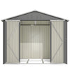 Garden Shed Apex Roof 8X6FT Metal With Free Foundation Base Storage House Grey