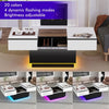LED Extendable Coffee Table Wooden 2 Hidden Storage Modern Living Room Hzxoerrrx
