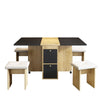 Drop Leaf Dining Table and 4 Stools Set, 5 Piece Foldable Kitchen Table Set
