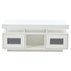White High Gloss Coffee Table with LED Lights, 2 Doors & Storage, 100x50x43cm