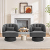 360° Swivel Accent Chair Upholstered Barrel Chair w/Striped Backrest Living Room