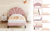 UPHOLSTERED 3TF SINGLE BED FRAME WITH HEADBOARD, SOLID WOOD SLAT, VELVET, PINK