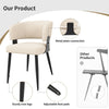 Dining Chairs Set of 6 Armchair for Living Room Metal Legs Kitchen Chairs, Beige