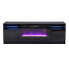 High Gloss Black TV Stand Cabinet Electric Fireplace Unit with 12 LED Backlight