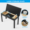 ♬Mustar Piano Stool Wooden Piano Bench With Storage Padded Keyboard Seat White