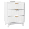 Modern 3 Drawers Bedside Table with Power Supply Nightstand Bedroom Furniture