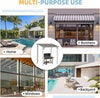 Aluminium Lean-To Gazebo, Wall-Mounted Hardtop Roof Pergola for Garden & Patio