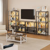 4 Tier Bookshelf with LED Lights,Open Display Shelves w/Storage Rack for Bedroom