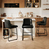Bar Stools Set of 3/4 PU Leather 24 Inch Height Bar Chairs With Backrest