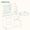 LED Mirror Dressing Table Makeup Vanity Desk And 10 LED Lights With 3 Shelves