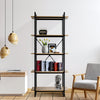 5 Tier Bookcase Bookshelf Industrial Wooden Storage Shelf Metal Frame 180cm UK