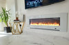 2025 72 INCH WIDE LED FLAMES BLACK/GREY GLASS WALL FLUSHED INSET ELECTRIC FIRE