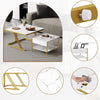 Set of 2 Nesting Coffee Tables Round Stacking Sofa Side Tables for Living Room
