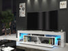 Large Gloss White TV Cabinet 200cm Unit Stand Modern Stand Led lights Milano 06