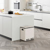 Cream Recycling Kitchen Bin, 30L with Double Compartments 2 x 15L, VonHaus