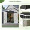 Garden Shed 10X12FT Metal Apex Roof Free Foundation Storage House Anthracite