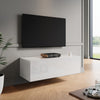 100cm High Gloss Floating TV Cabinet Stand Unit Storage Door Wall Mounted White