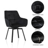 2 Pcs Swivel Velvet Dining Chair Restaurant Dining Room Furniture Modern Black