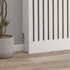 Radiator Cover Vertical Slat Modern Stylish MDF Wood White Black Cabinet Shelf