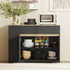 Sideboard, Storage Cabinet with 2 Doors and Adjustable Shelf, Black