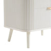 DUSK Hattie 2 Drawer Ridged Modern Bedside Table, Warm White & Gold