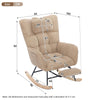 Rocking Chair for Nursery Corduroy Upholstered Nursing Chair with Footrest Brown