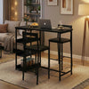 3-Piece Dining Table Set with Storage Shelves,Kitchen Table with 2 Padded Chairs